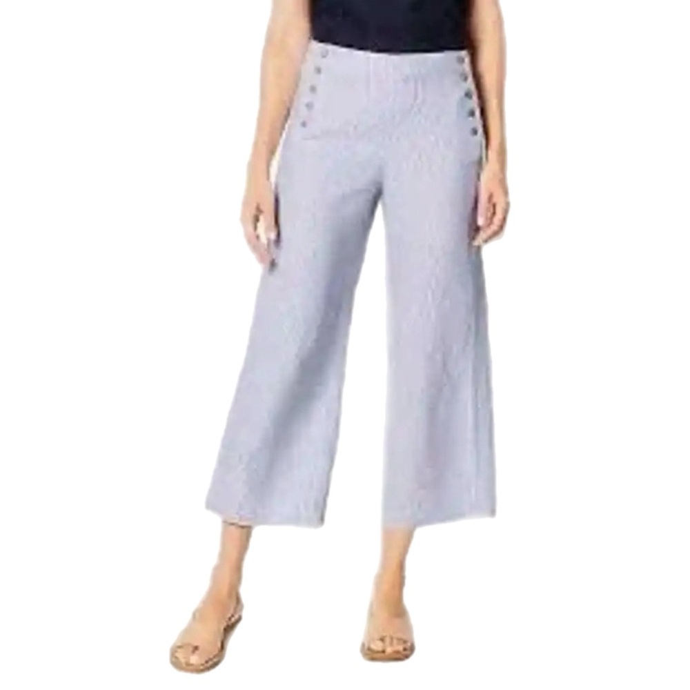 J. Jill Light Blue Wide Leg Cropped Pants